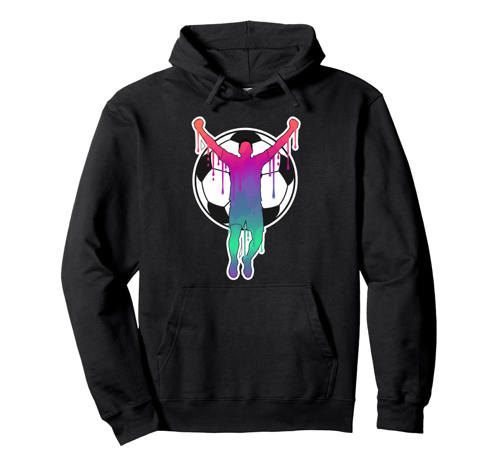 Soccer Player Celebration Silhouette Hoodie - Trendy Graphic Unisex