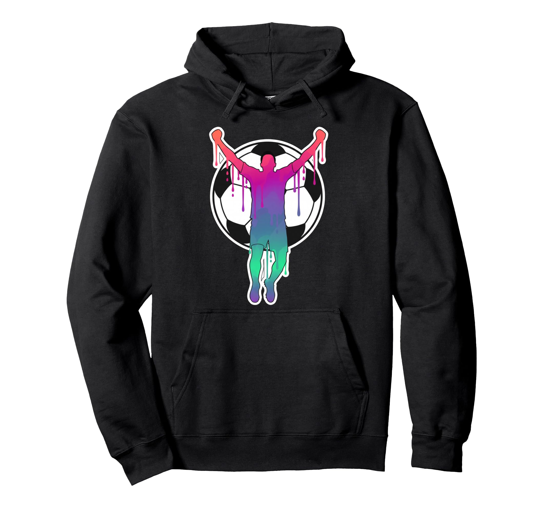 Soccer Player Celebration Silhouette Hoodie - Trendy Graphic Unisex