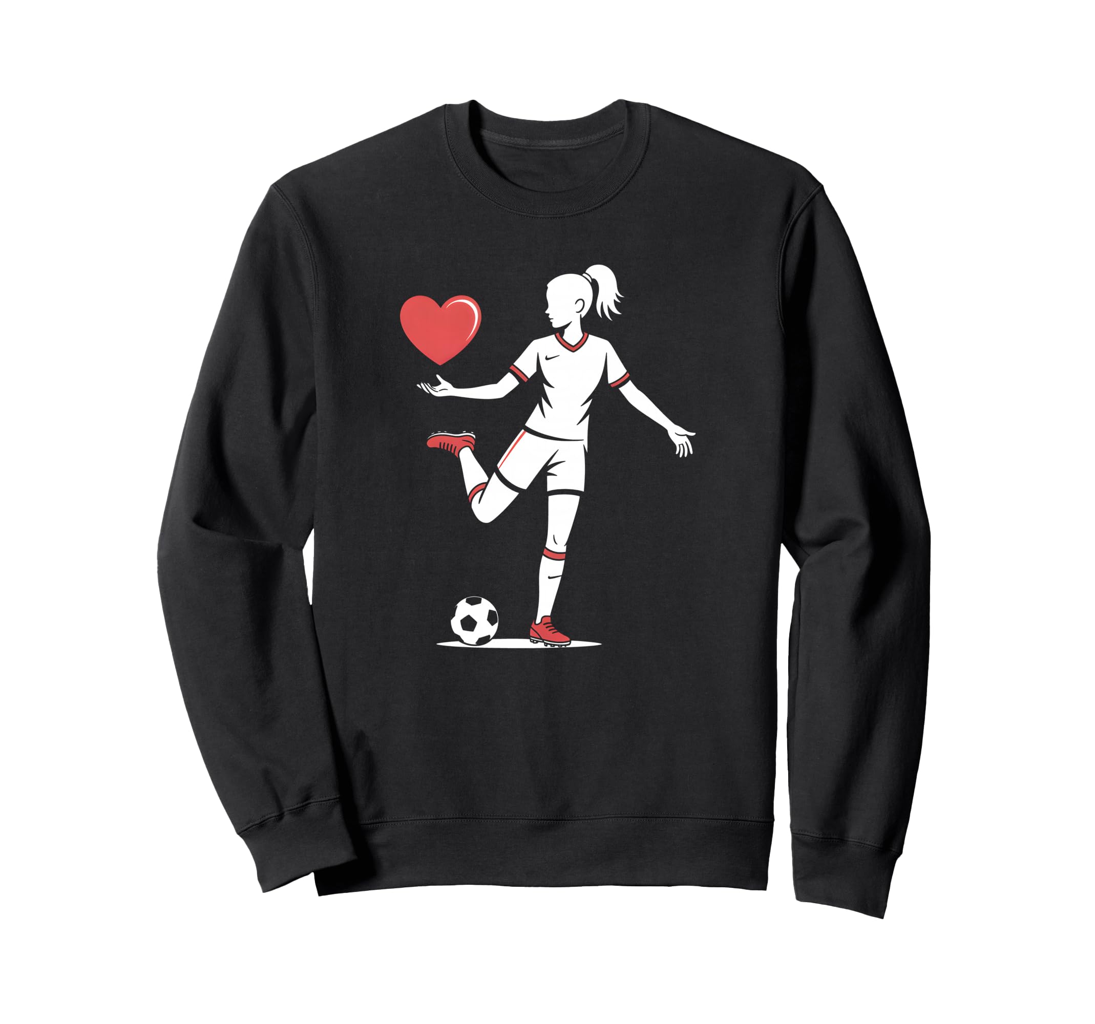 Soccer Valentines Day Heart Love Sweatshirt - Custom Art Print Men Women