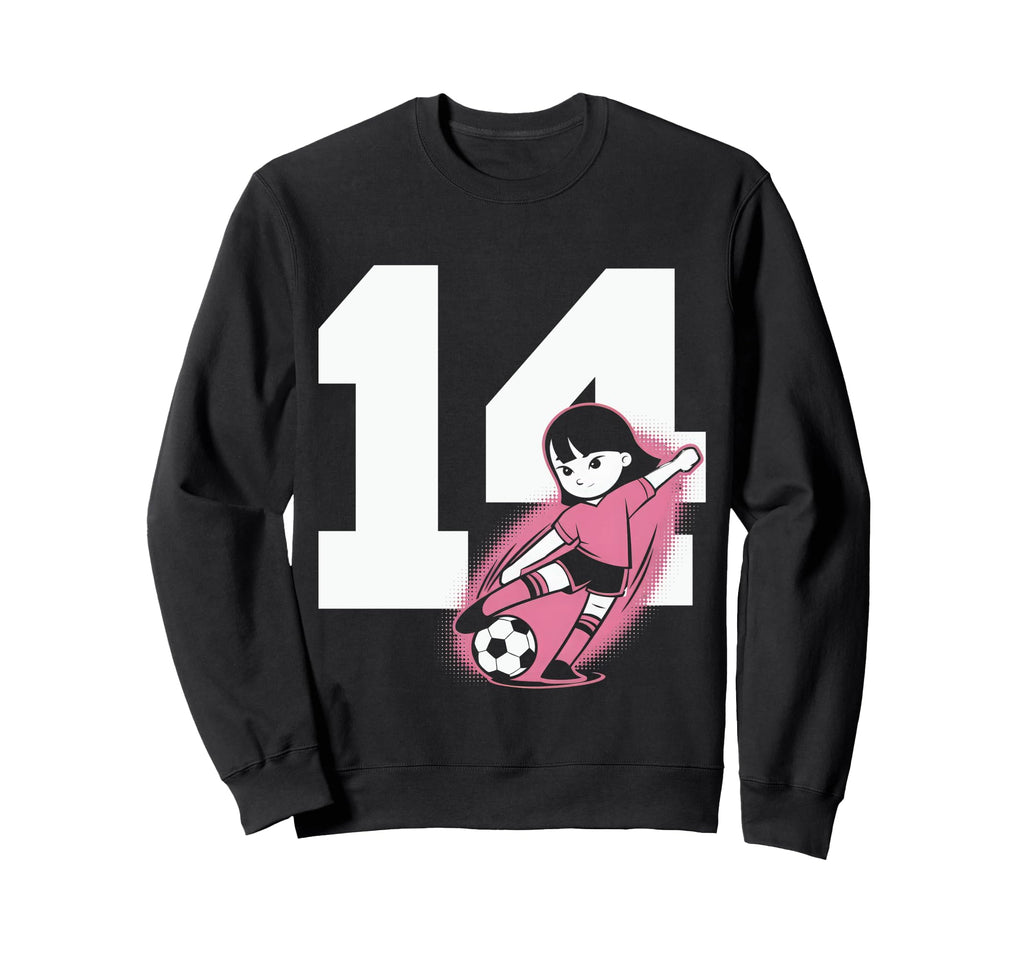 14 Soccer Birthday Gift Soccer Fan Sweatshirt - Graphic Print Unisex