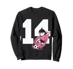 14 Soccer Birthday Gift Soccer Fan Sweatshirt - Graphic Print Unisex