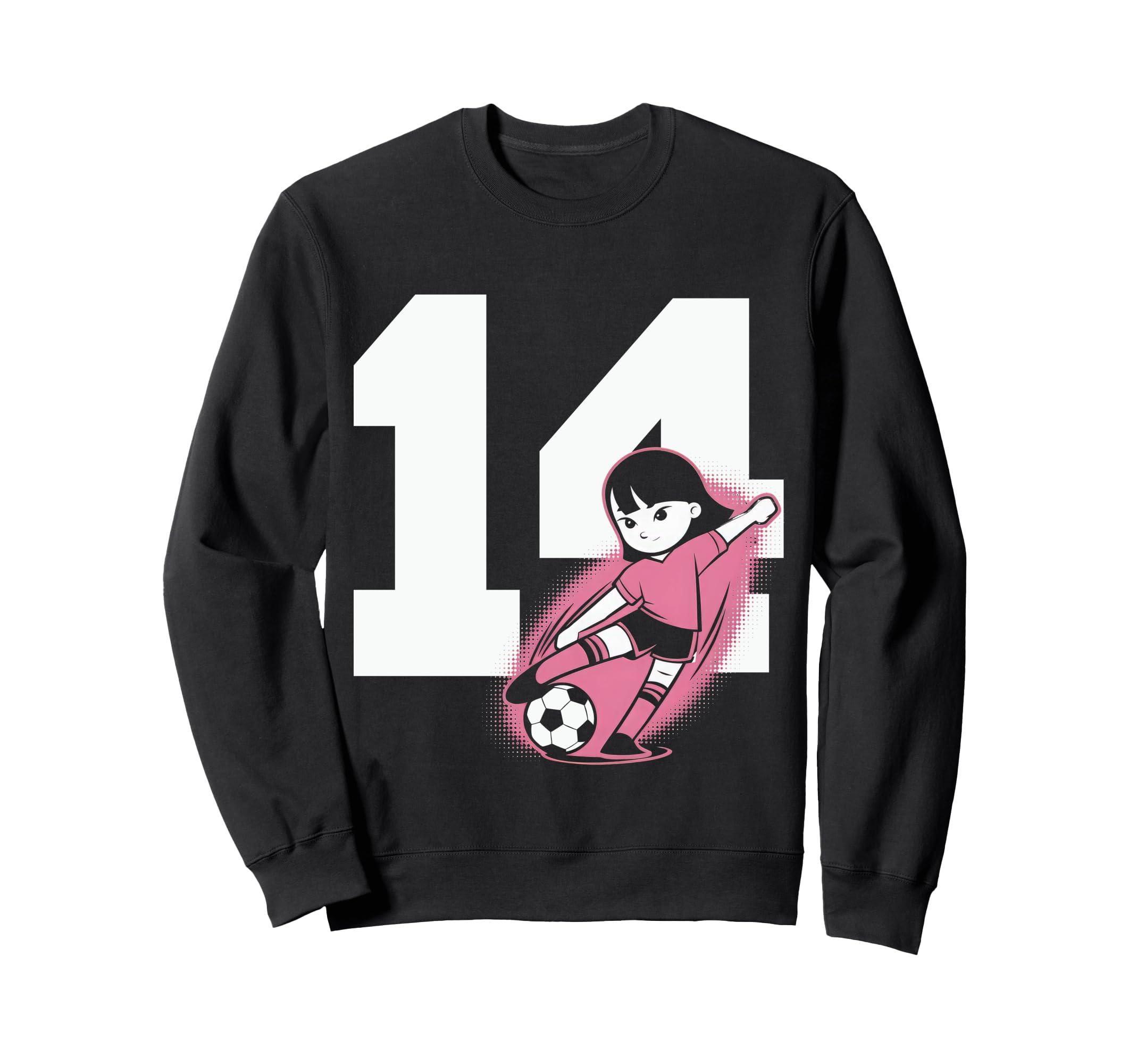14 Soccer Birthday Gift Soccer Fan Sweatshirt - Graphic Print Unisex