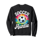 Soccer Aunt Auntie Tie Dye Sweatshirt - Casual Everyday Wear Men Women