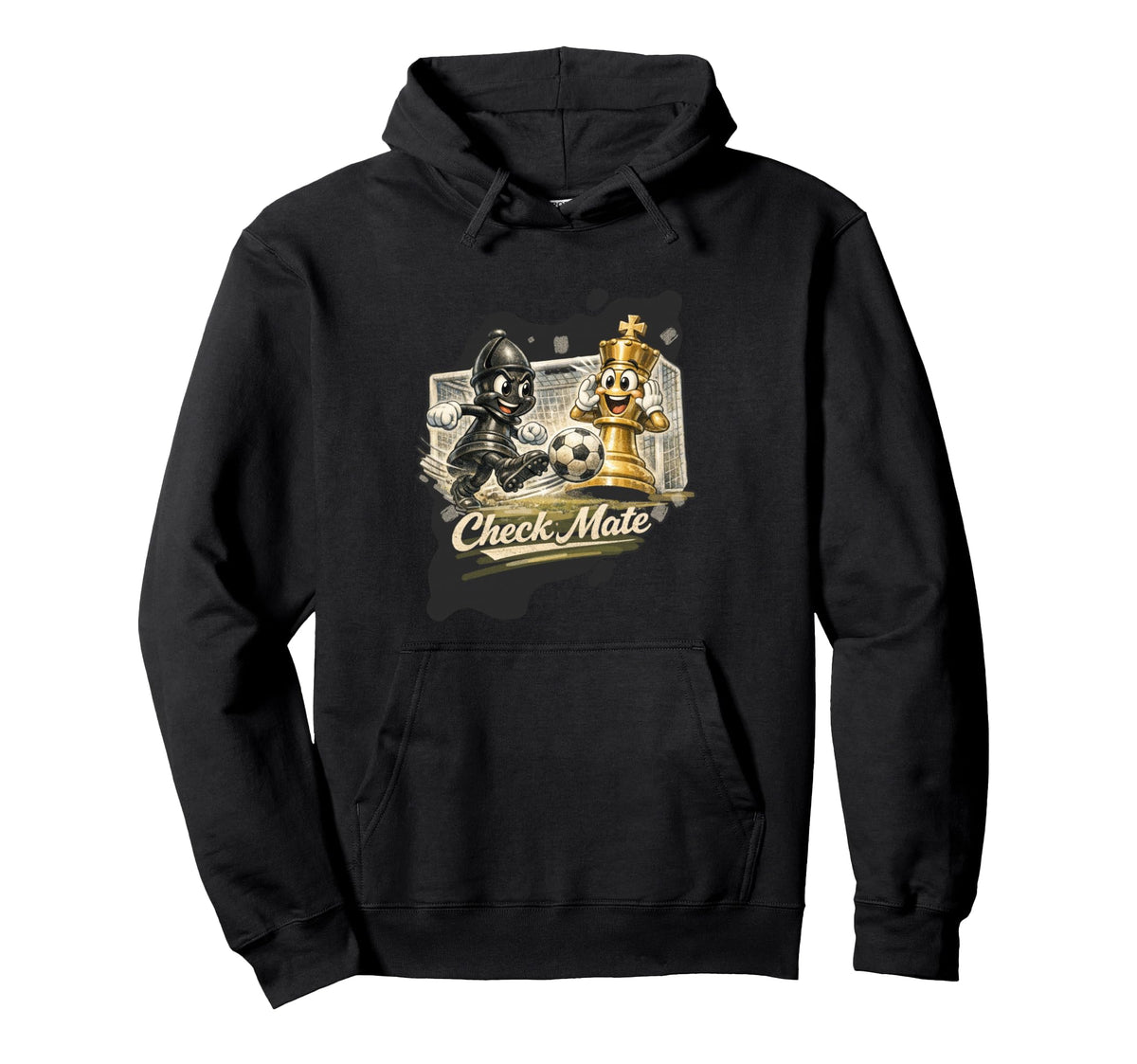 Check Mate Funny Chess Soccer Player Hoodie - Novelty Apparel for Adults