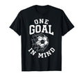 One Goal Mind Distressed Soccer Net Ball T-Shirt - Graphic Print Men Women