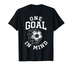 One Goal Mind Distressed Soccer Net Ball T-Shirt - Graphic Print Men Women