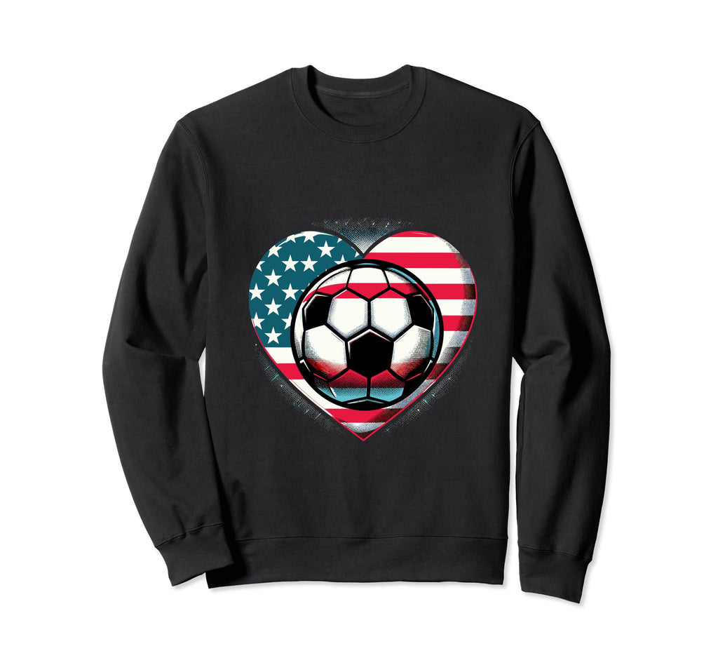 Soccer American Us Flag 4Th July Sweatshirt - Aesthetic Graphic Men Women