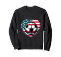 Soccer American Us Flag 4Th July Sweatshirt - Aesthetic Graphic Men Women