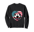 Soccer American Us Flag 4Th July Sweatshirt - Aesthetic Graphic Men Women