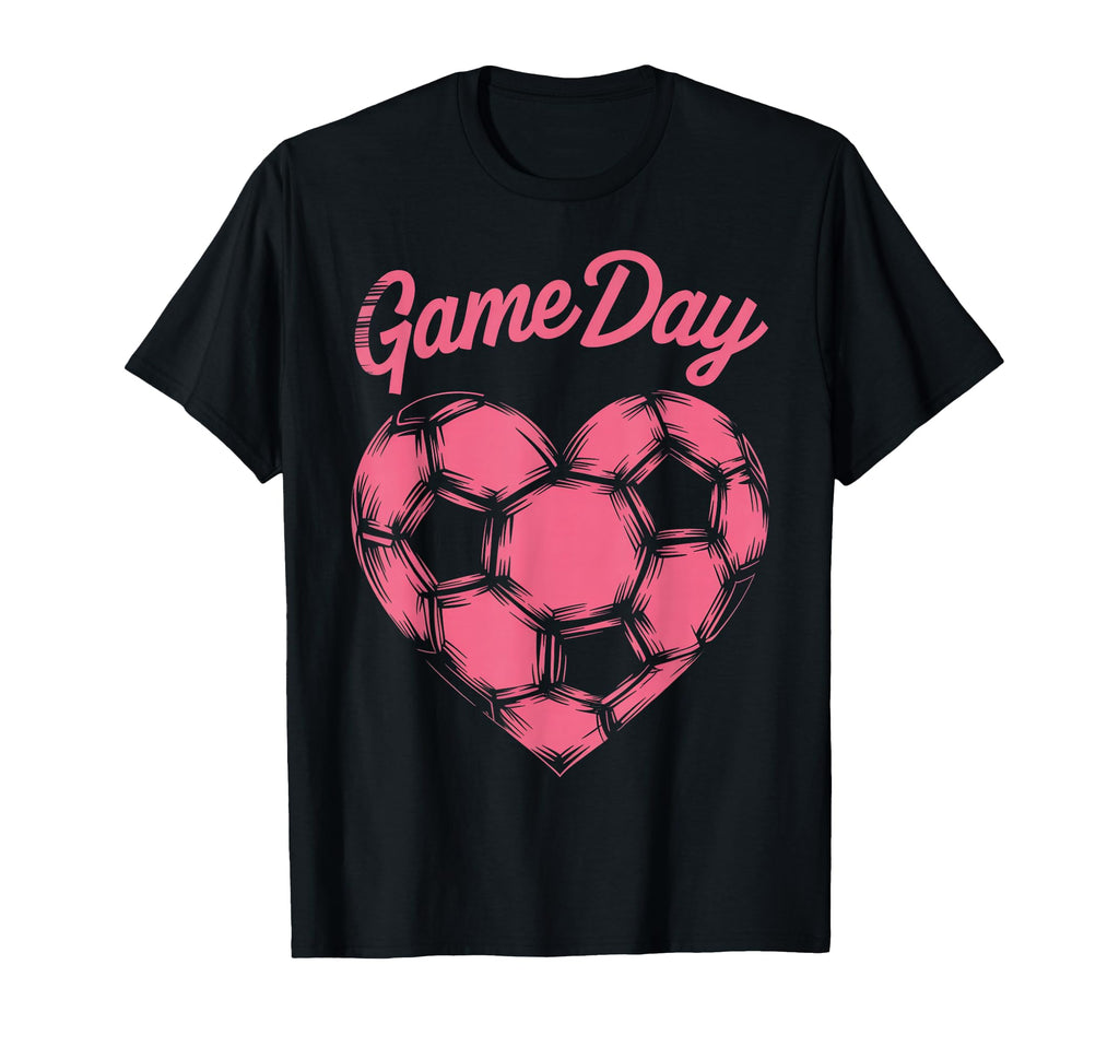 Womens Soccer Game Day Ladies Heart T-Shirt - Graphic Print Men Women