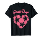 Womens Soccer Game Day Ladies Heart T-Shirt - Graphic Print Men Women
