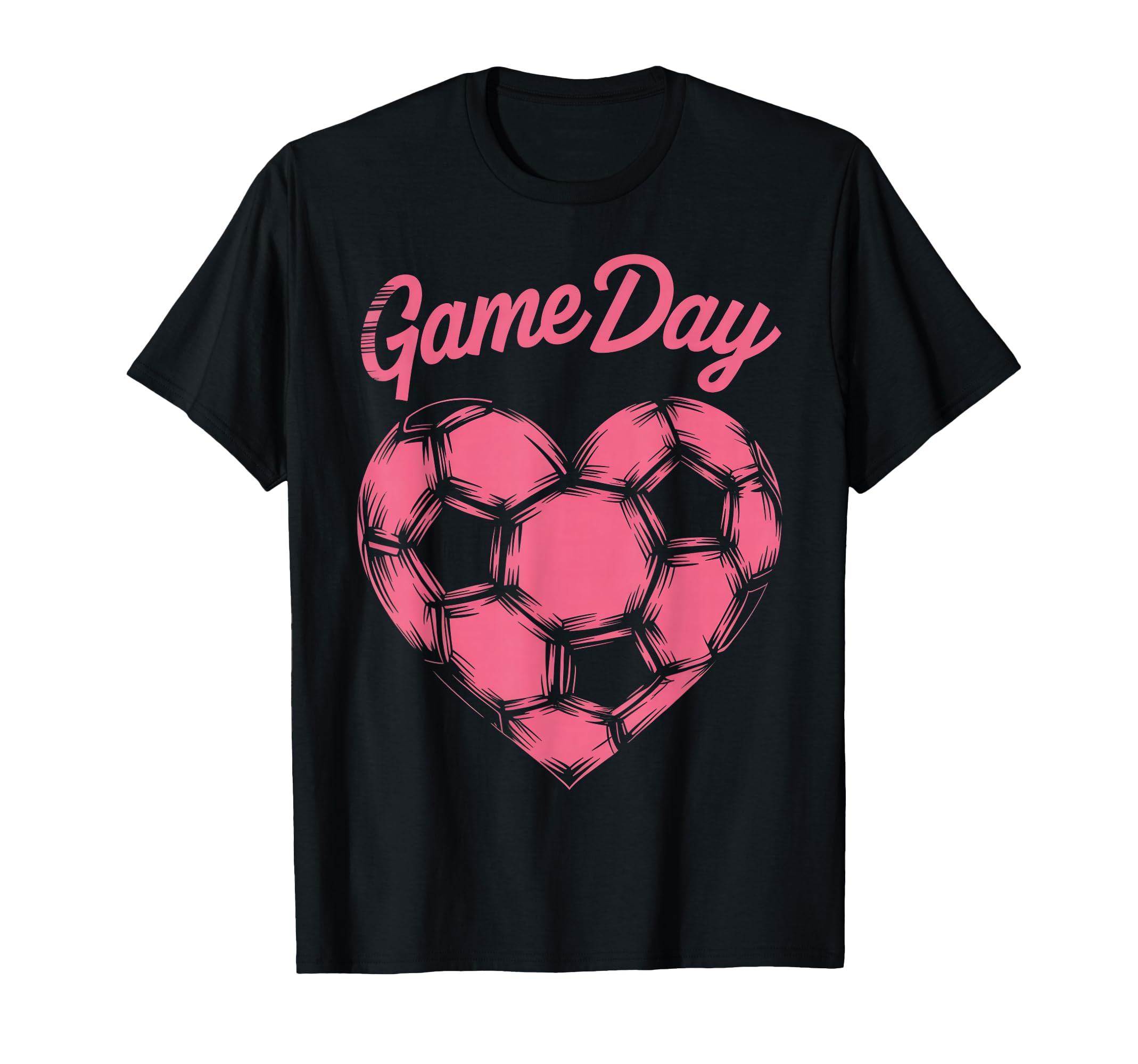 Womens Soccer Game Day Ladies Heart T-Shirt - Graphic Print Men Women