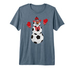 Soccer Balls Snowman Winter Sports Team T-Shirt - Novelty Apparel Unisex