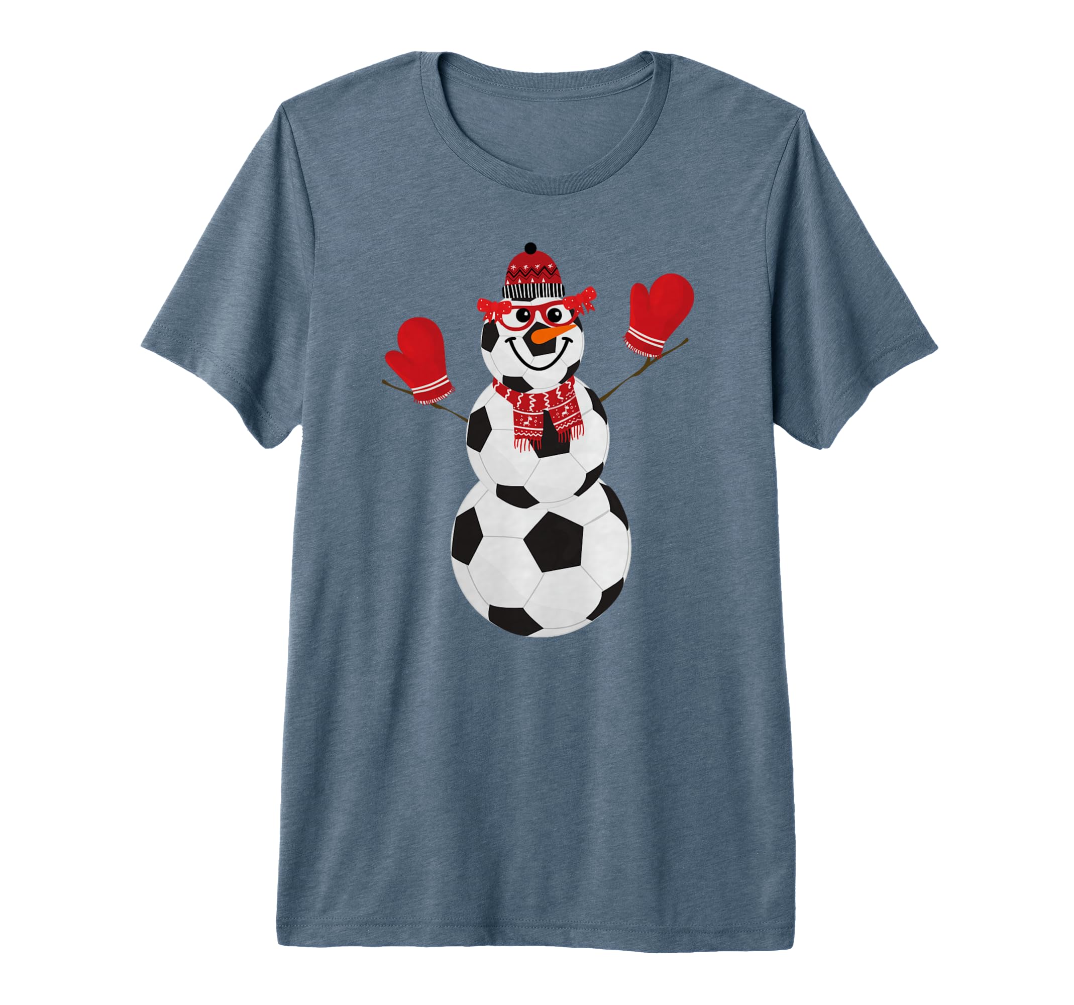 Soccer Balls Snowman Winter Sports Team T-Shirt - Novelty Apparel Unisex