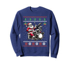 Drummer Santa Playing Drums Ugly Sweatshirt - Graphic Print Unisex