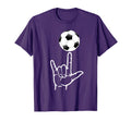 Asl Sign Language Soccer Player Deaf T-Shirt - Fun Novelty Design Unisex