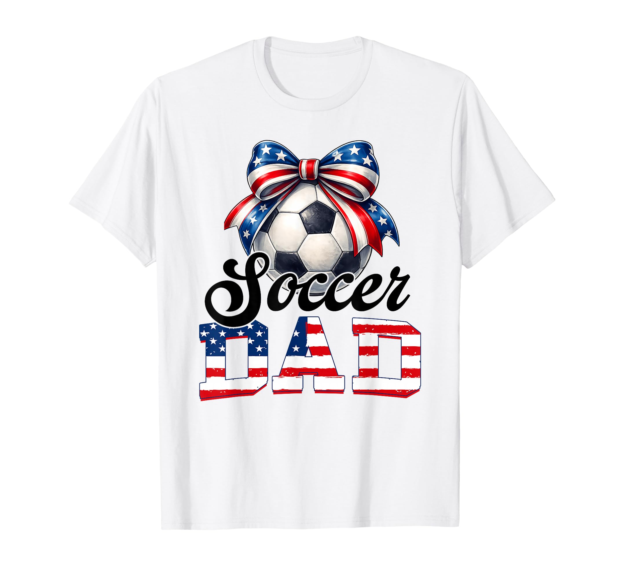 Soccer Dad American Flag Soccer Lovers T-Shirt - Minimalist Print Men Women