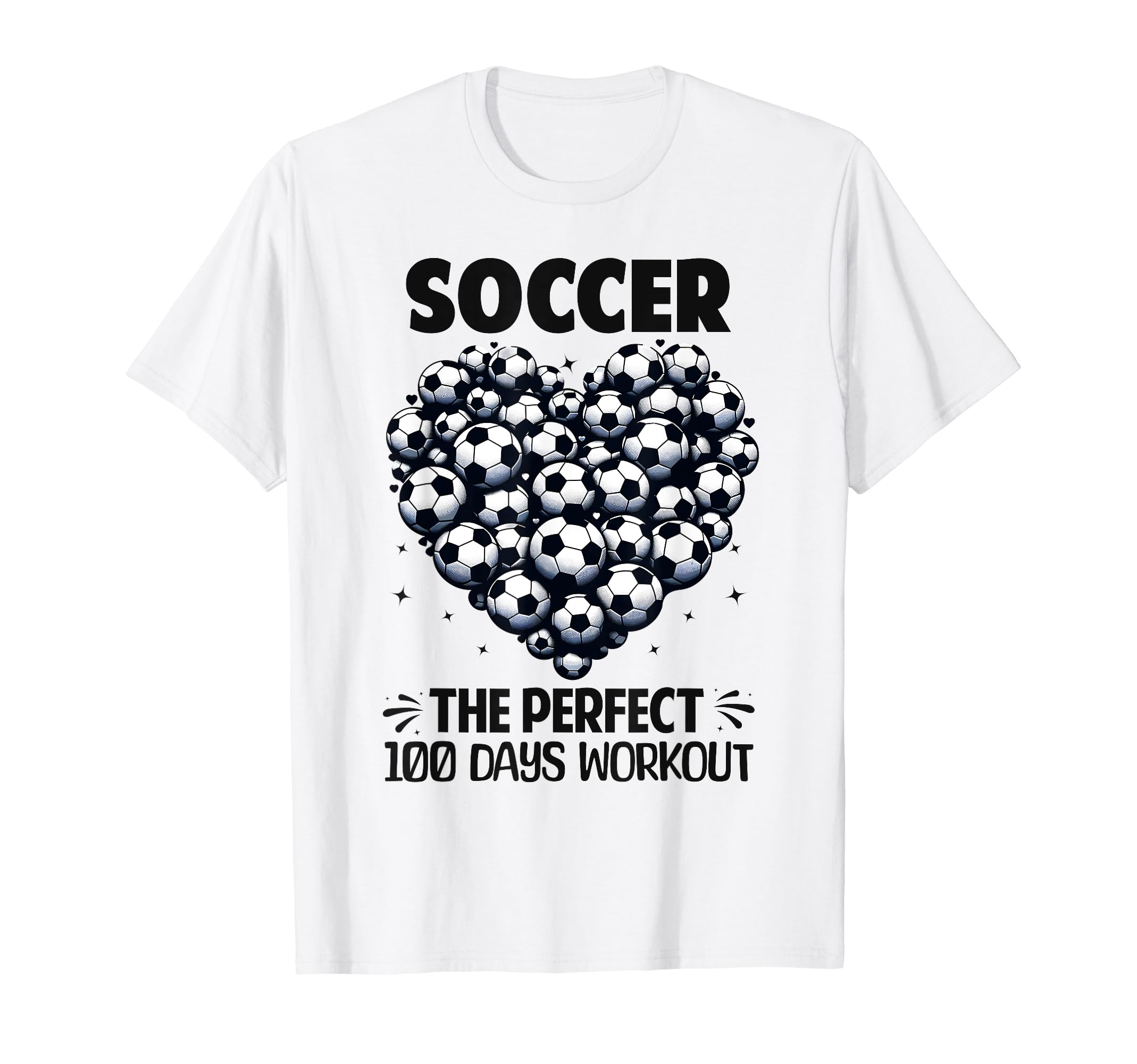100 Days School Soccer Heart Love 100Th T-Shirt - Unique Graphic Men Women