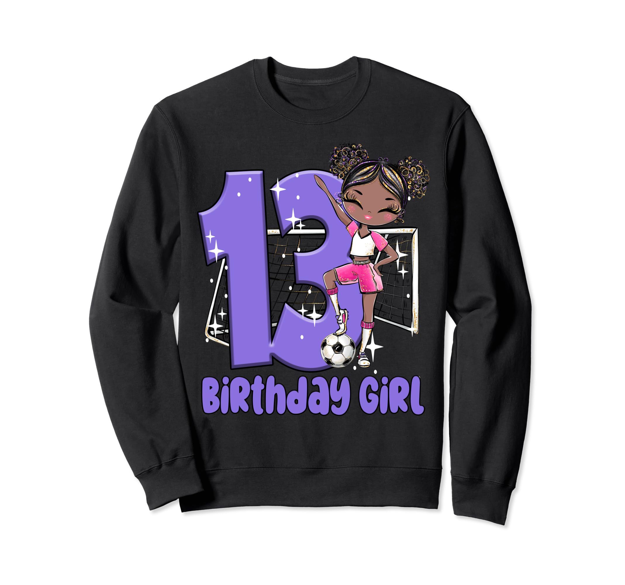 13Th Birthday Soccer Melanin Sweatshirt - Casual Everyday Wear for Adults