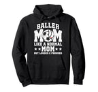 Baller Mom Louder Prouder Volleyball Hoodie - Minimalist Print for Adults