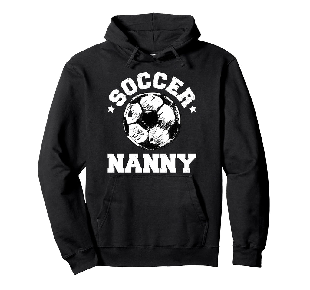 Soccer Nanny Soccer Ball Distressed Hoodie - Unique Graphic Men Women