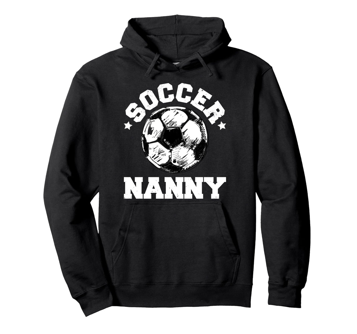 Soccer Nanny Soccer Ball Distressed Hoodie - Unique Graphic Men Women