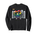 Gay Pride Heart Soccer Lgbtq Ally Sweatshirt - Custom Art Print Unisex