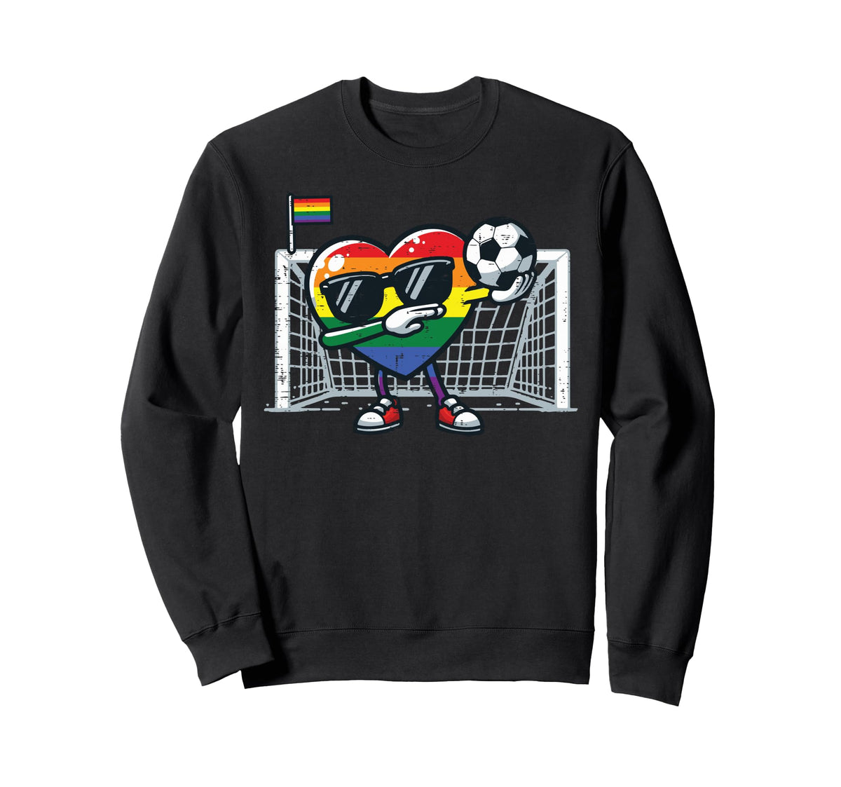 Gay Pride Heart Soccer Lgbtq Ally Sweatshirt - Custom Art Print Unisex