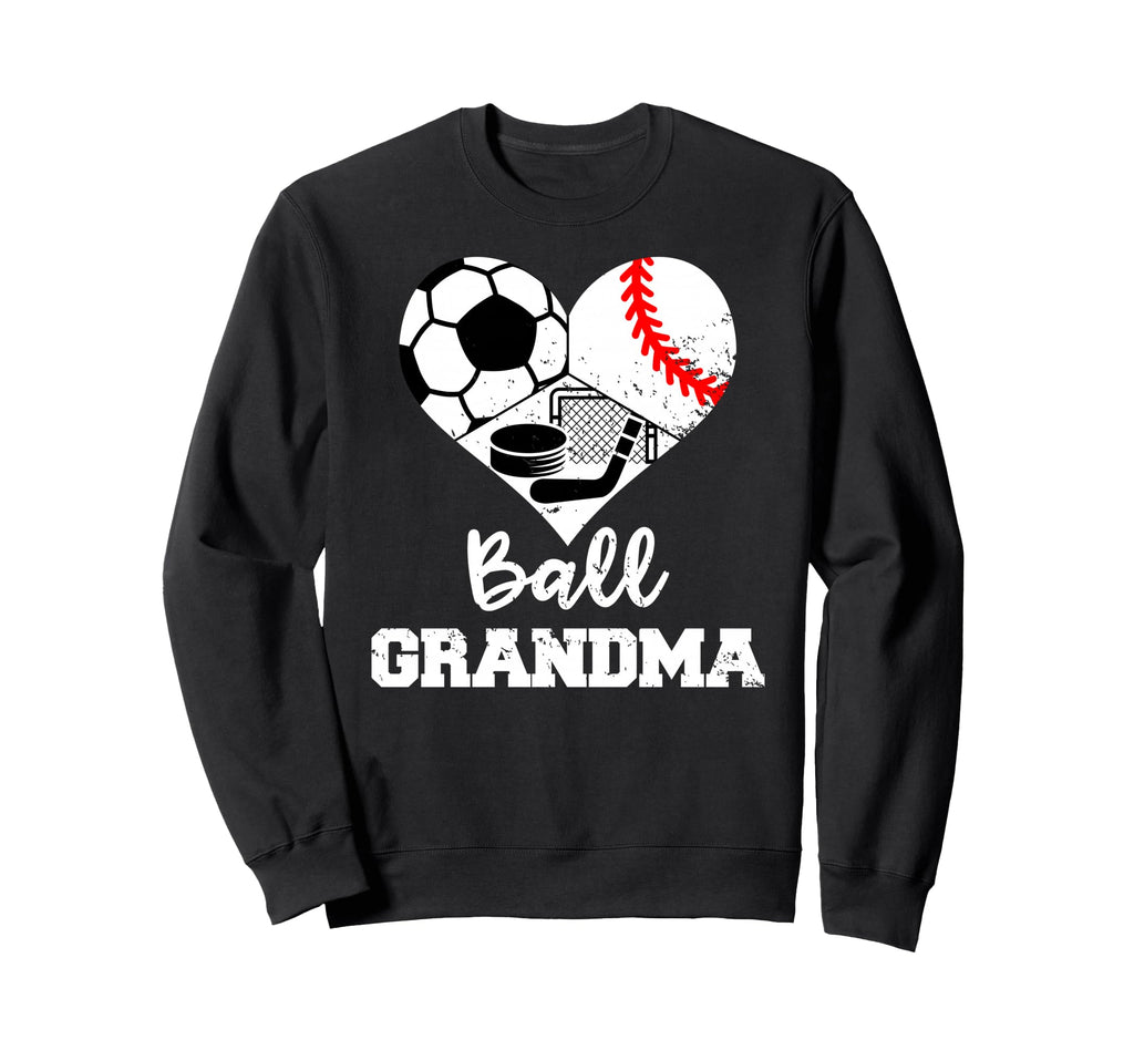 Ball Grandma Heart Funny Soccer Sweatshirt - Trendy Graphic Unisex