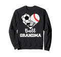 Ball Grandma Heart Funny Soccer Sweatshirt - Trendy Graphic Unisex
