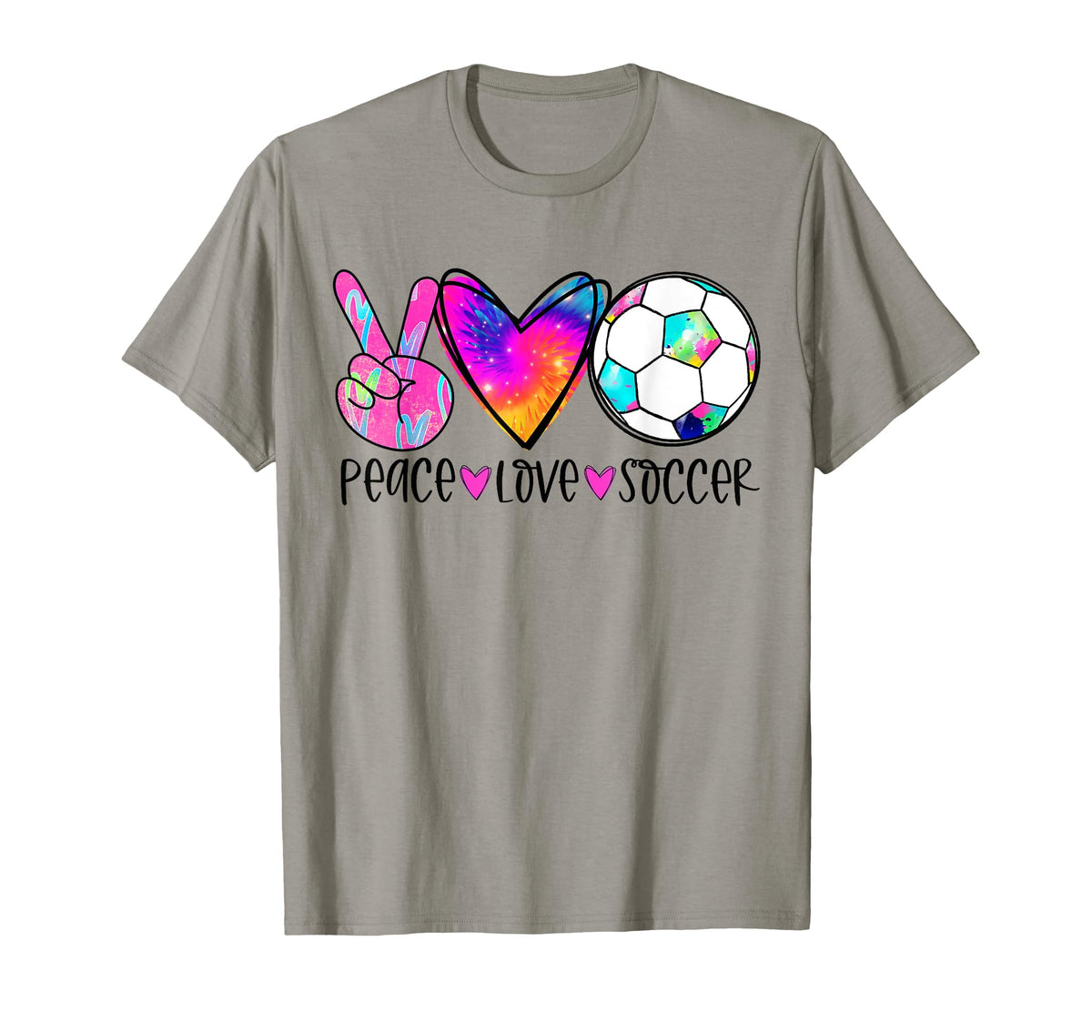 Peace Love Soccer Tie Dye Soccer Lovers T-Shirt - Novelty Apparel Unisex