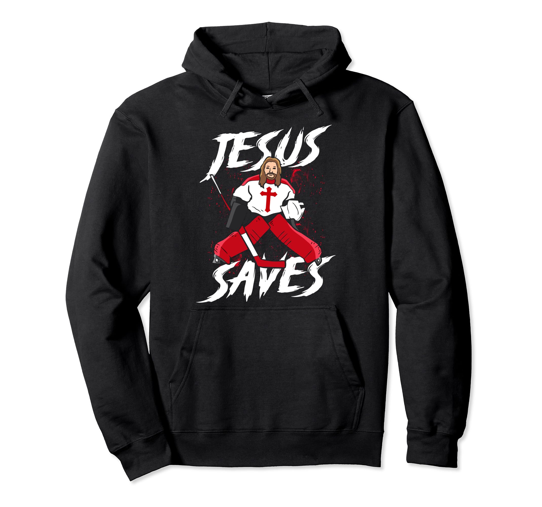 Jesus Save Funny Hockey Goalie Jesus Hoodie - Trendy Graphic for Adults