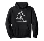 Line Art Soccer Sport Player Football Hoodie - Streetwear Style Unisex