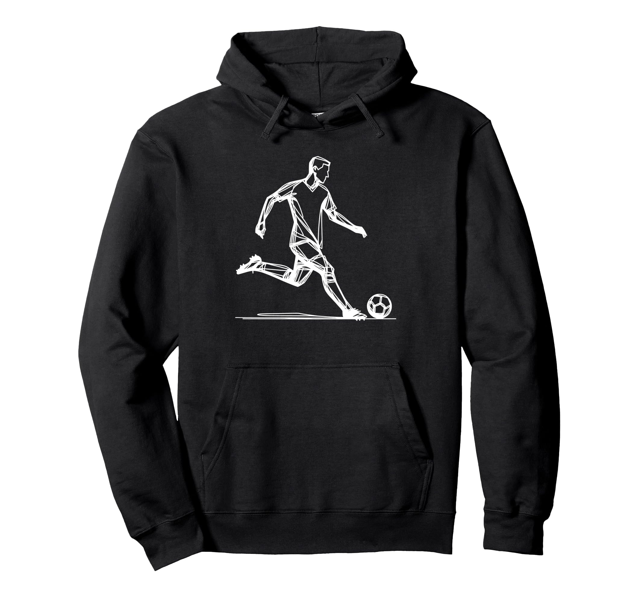 Line Art Soccer Sport Player Football Hoodie - Streetwear Style Unisex