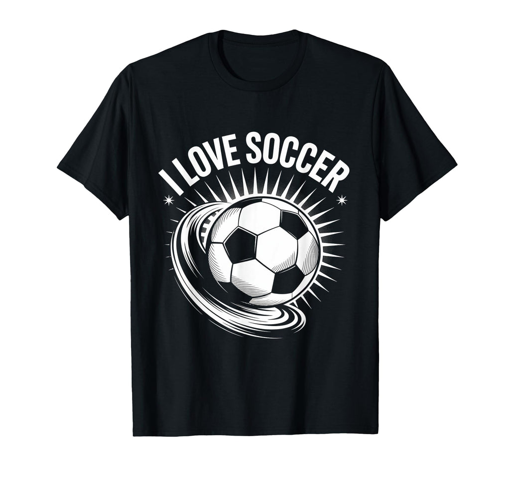 I Love Soccer Ball Passion T-Shirt - Casual Everyday Wear for Adults