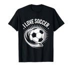 I Love Soccer Ball Passion T-Shirt - Casual Everyday Wear for Adults