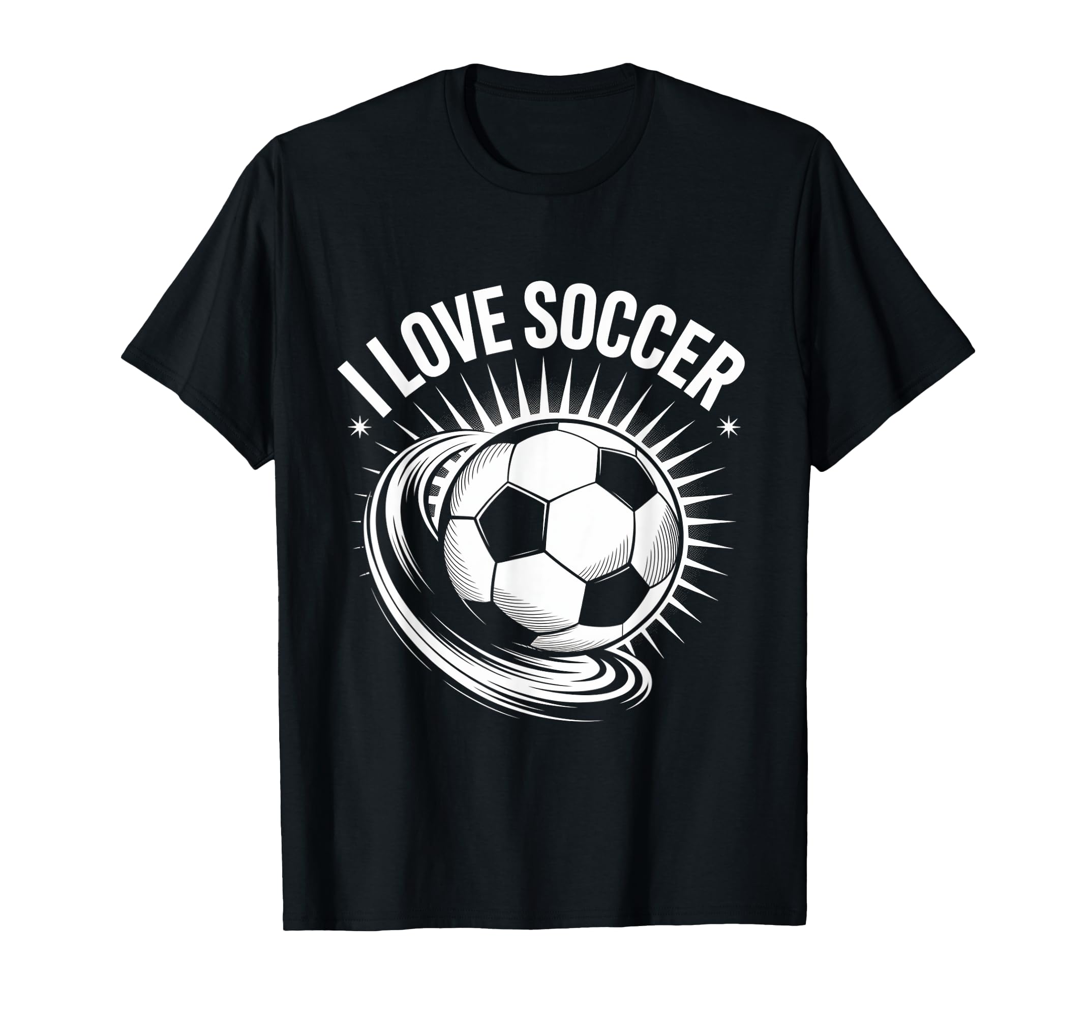 I Love Soccer Ball Passion T-Shirt - Casual Everyday Wear for Adults