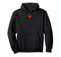 Small Red Heart Middle Trendy Simple Heart Hoodie - Minimalist Print Unisex