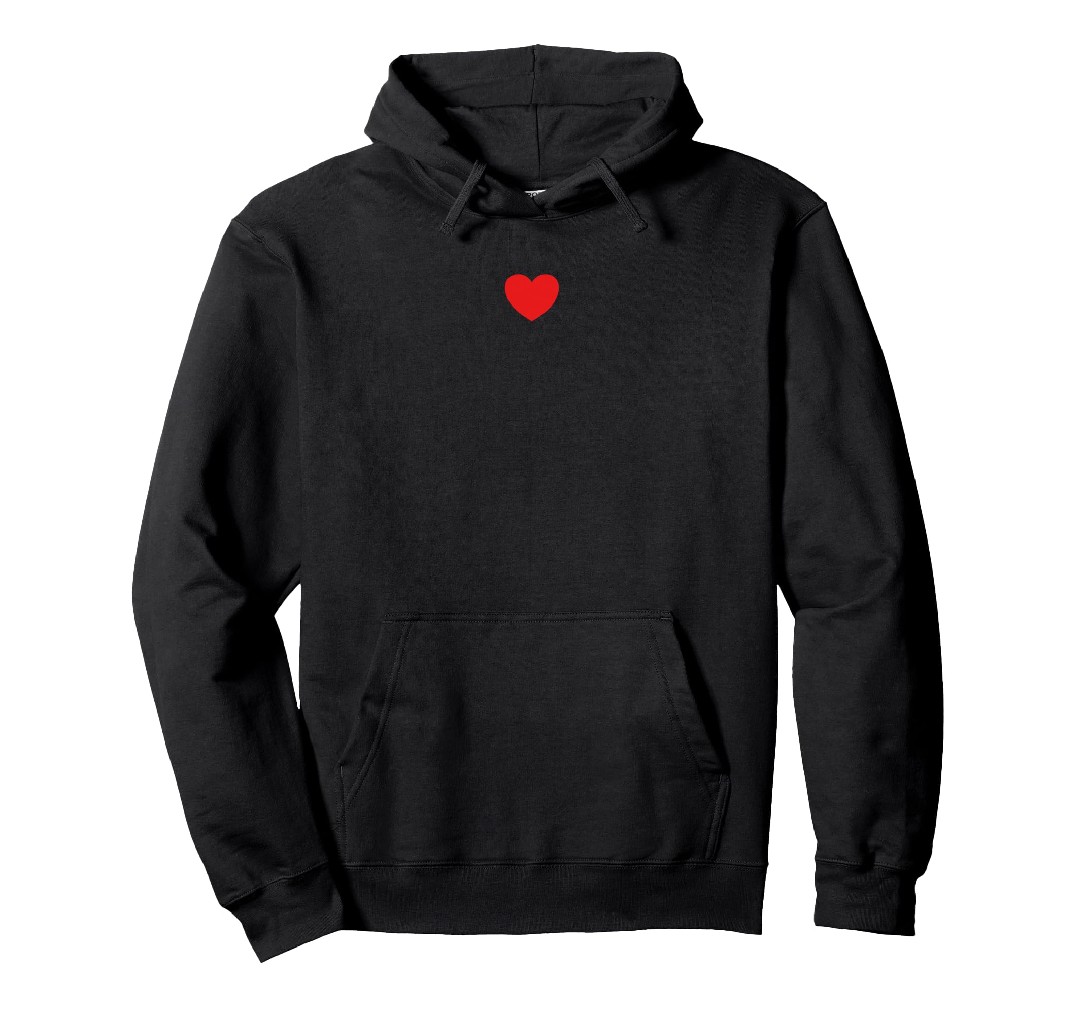 Small Red Heart Middle Trendy Simple Heart Hoodie - Minimalist Print Unisex