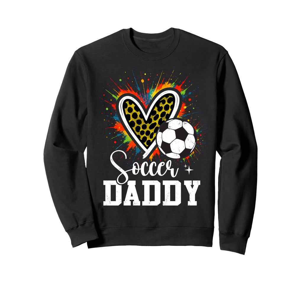 Soccer Daddy Leopard Heart Sweatshirt - Fun Novelty Design for Adults