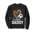 Soccer Daddy Leopard Heart Sweatshirt - Fun Novelty Design for Adults