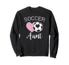 Soccer Aunt Love Heart Auntie Niece Sweatshirt - Custom Art Print Unisex