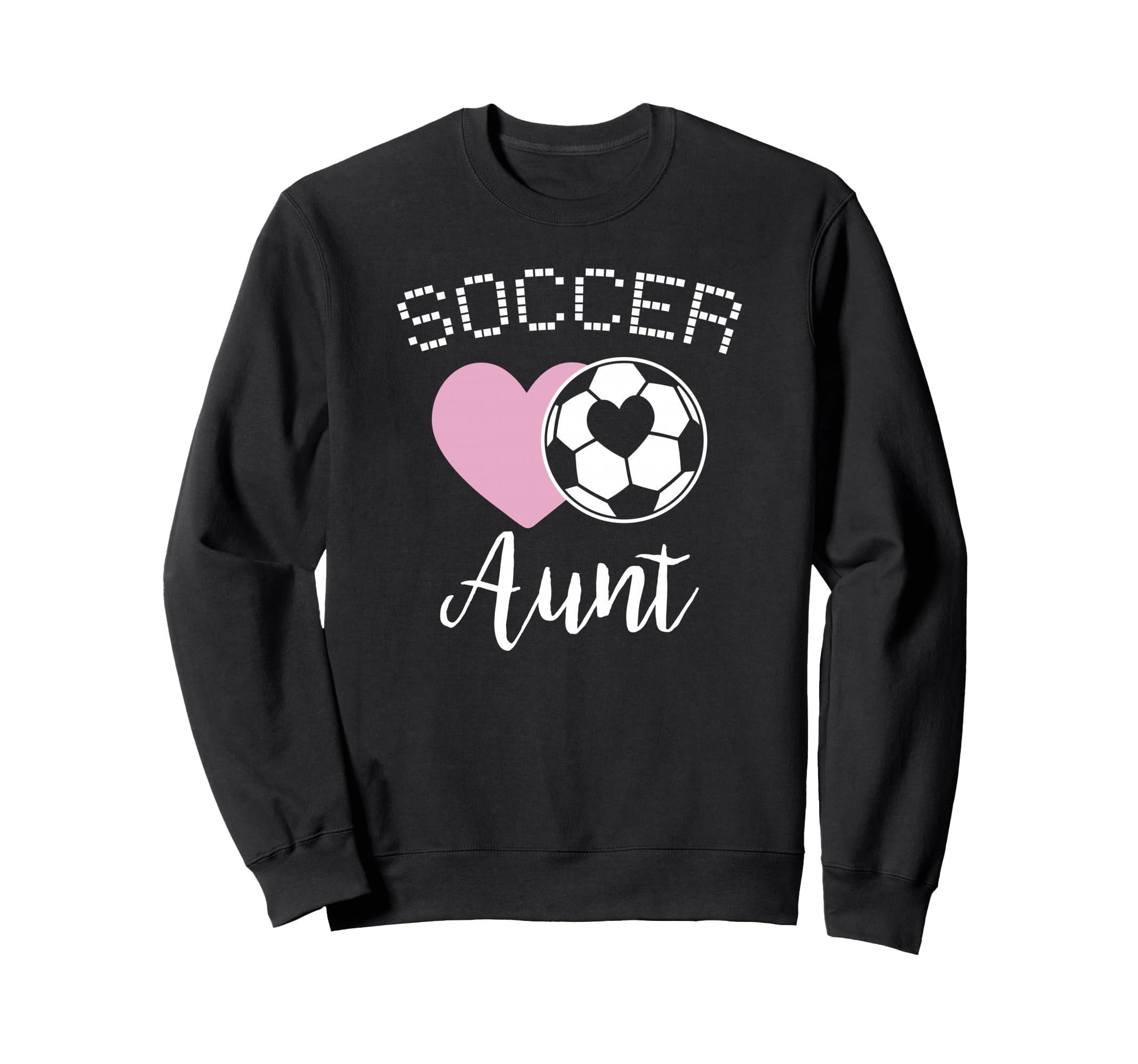 Soccer Aunt Love Heart Auntie Niece Sweatshirt - Custom Art Print Unisex
