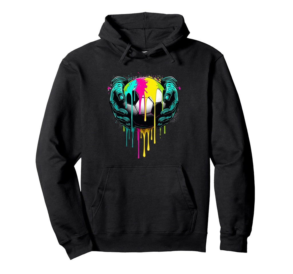 Paint Drip Soccer Player Ball Goalie Hoodie - Trendy Graphic Men Women