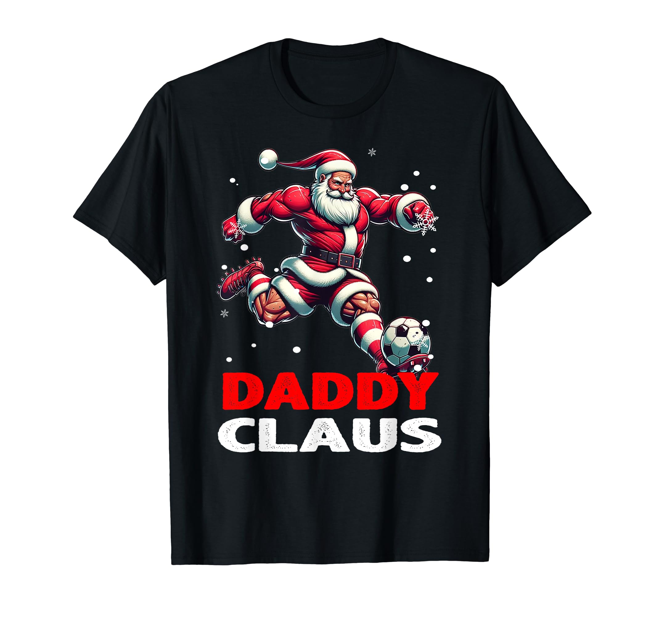 Soccer Daddy Claus Family Matching T-Shirt - Unique Graphic for Adults