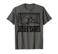 Soccer Goalie Goalkeeper Jesus Saves T-Shirt - Unique Graphic for Adults