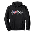 Usa Soccer Funny Soccer Fan Heartbeat Hoodie - Minimalist Print for Adults