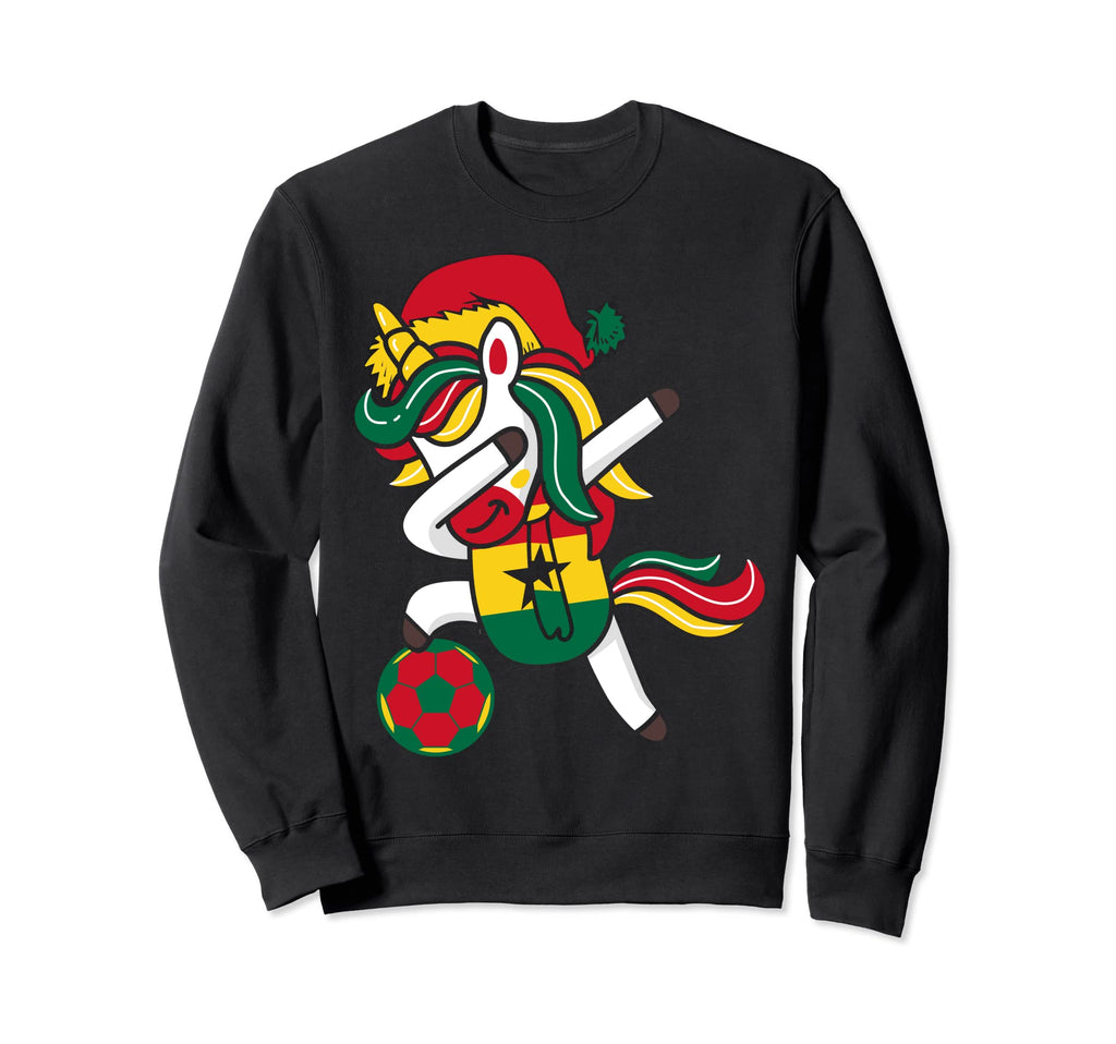 Soccer Dabbing Unicorn Hat Ghana Sweatshirt - Novelty Apparel for Adults