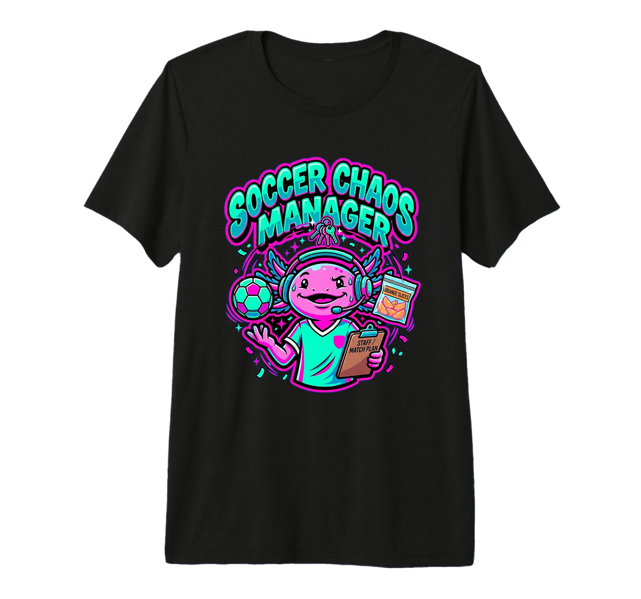 Funny Axolotl Coach Parent Soccer Chaos T-Shirt - Unique Graphic Unisex