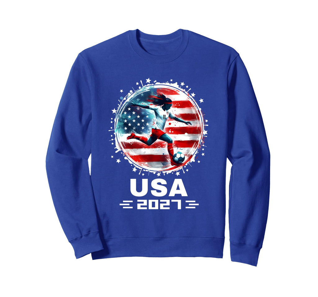 American Flag Soccer Soccer 2027 Sweatshirt - Streetwear Style Men Women